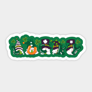 Lucky Irish Gnomes Lover Funny St Patricks Day Sticker